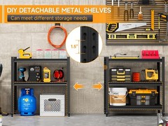 3-Tier Heavy Duty Metal Shelving Unit Garage Shelves Utility Rack Adjustable