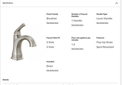 Delta Portwood Single Hole Single-Handle Bathroom Faucet Brushed Nickel
