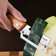 1 Pc Stainless Steel Peeler with Wooden Handle – Fruit & Vegetable Slicer