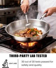 Titanium Pan Frying Pans for Cooking Non Stick with Lid 11.81in Upgraded