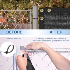 6X50ft Privacy Fence Cover Screen Fencing Mesh Shade Cover for Garden Yard Black