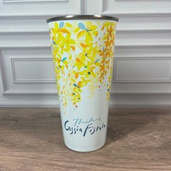 Starbucks Tumbler Thailand Cassia Fistula 16oz White Yellow Floral Stainless Mug