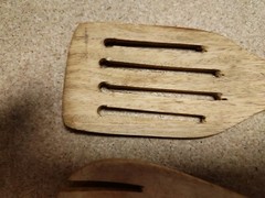 3 PC Indian Neem Wood Ladle, Spatula, Fork, Naturally Non Stick, 12″, Handcarved