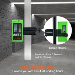 Laser Receiver Detector with Clamp 197ft Range Compatible with Green & Red Beam
