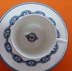 HERMES Chaine D’Ancre Blue Cup & Saucer Tableware 2 SET coffee cup