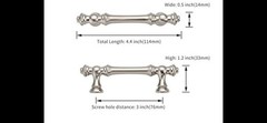 Satin Silver Traditional Handle Pull 3in C-C 4.4in L for Cabinet/Drawer