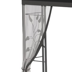 10′ x 10′ Outdoor Patio Gazebo Canopy Roof Steel Frame w/ Mesh Sidewalls, Grey