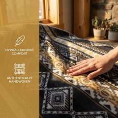 Premium Ecuador Alpaca Wool Blanket Handmade Andean Warm Sofa Bed Throw