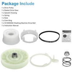 W10721967 Washer Pulley Clutch Kit & W10006384 Washing Drive Belt for Whirlpool