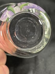Set Of 3 Hand Painted Glasses African Violets Hand Wash Only 3 Inches Tall