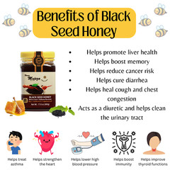Mujeza Black Seed Honey 100% Natural Not Mixed with Oil or Powder 500g/17.6oz