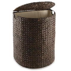 Brown Espresso 20.5 In. X 24.25 In. Wicker Water Hyacinth Decorative Baskets Hal