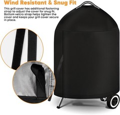 iCOVER 22in Grill Cover BBQ Cover for Weber 22in Charcoal Kettle Grills
