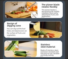 Professional Stainless Steel Peeler – Ergonomic Swivel Blade Design for Easy …