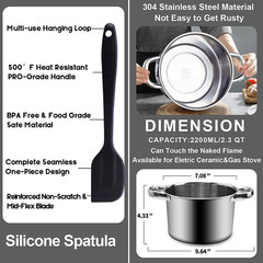 Double Boiler Pot Set 1250ml Chocolate Melting 304 Stainless Steel Bowl