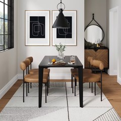 Nathan James Dahlia Modern Metal Dining Chair: Upholstered, Italian Design,
