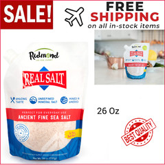 REDMOND Real Sea Salt Natural Unrefined Gluten Free Fine, 26 Ounce Pouch 1 Pack