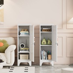 46″ H Metal Pantry Cabinet Metal Storage Locker with Door and Adjustable Shelves
