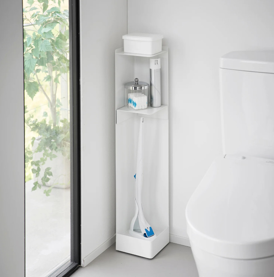 Yamazaki Home TOWER Slim Rolling Bathroom Organizer Toilet Paper Storage Cart