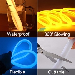 12V 360° Degree Bright Neon LED Strip Waterproof IP68 Underwater Outdoor Lights
