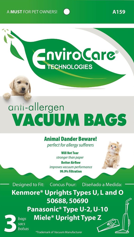 Kenmore Upright Allergen Filtration Bags. Fits Style 50688 and 50690 – 3pk.