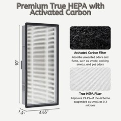 True HEPA A/D/H Filter For 3M Filtrete FAP-TT-ADH Holmes HAP9243 HPA060(BMW) 2pk