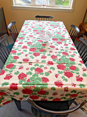 Williams Sonoma Tablecloth Geranium Red 68 X 90 100% Cotton Made in Italy