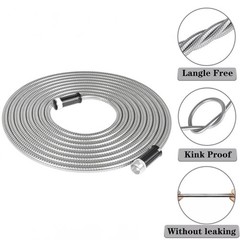 25 -100FT Stainless Steel Metal Flexible Lightweight Garden Water Hose Pipe