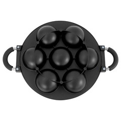 15.35*11.02*2.17″ Black Round Aluminum 7 Holes Takoyaki Pan Maker Hand Wash Only