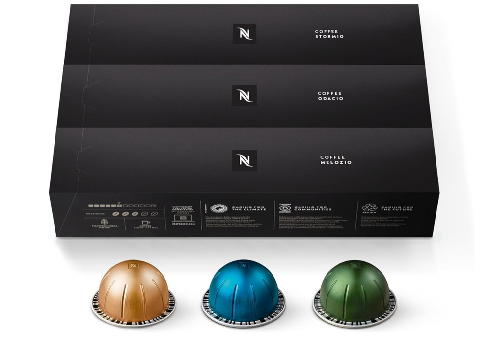 Nespresso Capsules Vertuo, Variety Pack, Medium and Dark Roast Coffee, 30 Count
