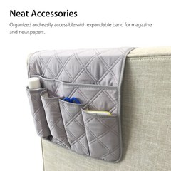 TV Remote Control Organizer Holder for Sofa Recliner Chair Arm Rest 5 Pocket Bag