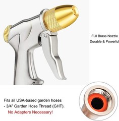 4 Adjustable Spray Patterns Metal Hose Nozzle – 100% Satisfaction Guaranteed