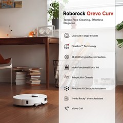 Roborock Qrevo Curv Vacuum&Mop,18500Pa,Zero-Tangling,FlexiArm Tech – Refurbished