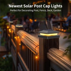 6/12/18Pack Solar Post Cap Light For 4×4 Outdoor Waterproof LED Deck Fence Light