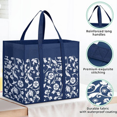 Reusable Grocery Bags 4 Pack Large Foldable Tote Waterproof Shopping Bags Set