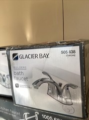 Glacier Bay Builders 4 in. Centerset 2-Handle Low-Arc Bathroom Faucet in Chrome