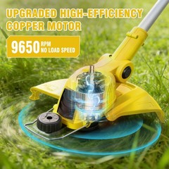 Cordless Weed Eater Electric Brush Cutter Lawn Edger Grass String Trimmer 4.0Ah