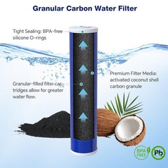 3-Stage 20″x4.5″ PP GAC CTO Carbon Block Water Filter Whole House Cartridges Set