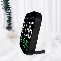 LED Large Digital Wall Clock Remote Control Temperature Date Week Display Set