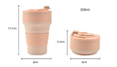 Silicone Folding Cup Collapsible Mug Portable with Cover Coffee Travel Outdoors