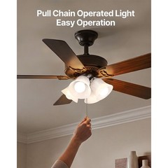 Brushed Nickel Fan Light Kit, 4-Light, 3000K, 750lm, Alabaster Glass, 10.3in W