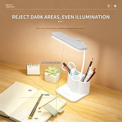 LED Desk Lamp Eye-Caring Reading Table Light Adjustable Neck Lamp w/ Clamp USB