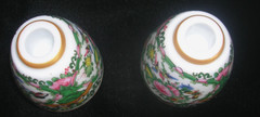 WILLIAMS SONOMA FAMILLE ROSE TINY TAPER HOLDERS SET OF 2 PORCELAIN NEW/ORIGPKG