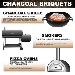 2 BAG Cowboy Hardwood Charcoal Briquets, 40 LB BAG