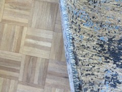 8 x 10 Hand Knotted Multi Colored Modern Abstract Oriental Rug With Silk G11411
