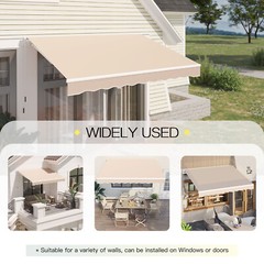 Patio Awning Manual Retractable Sun Shade Canopy Outdoor Deck Shelter 4 Size