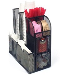 Coffee Condiment Caddy Organizer, for Coffee Cups, Stirrers, Snacks, Sugars, etc