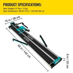 VEVOR 48″ Manual Tile Cutter 1200mm Ceramic Floor Tile Cutter w/ Laser Guide