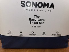 Sonoma Goods 525 Thread Count 4 Piece Cal King Easy Care Sheet Set Navy Blue New