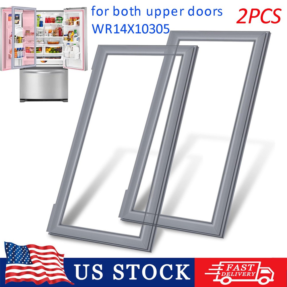 2Pcs WR14X10305 for GE French Door Gasket Seal for Both Upper Door with Flap